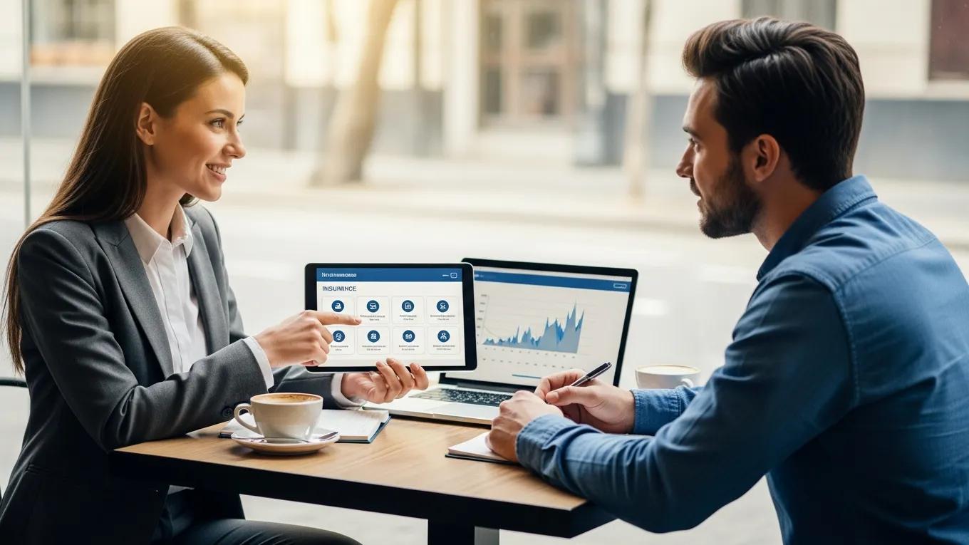 Insurance advisor consulting with a gig worker about personalized coverage options