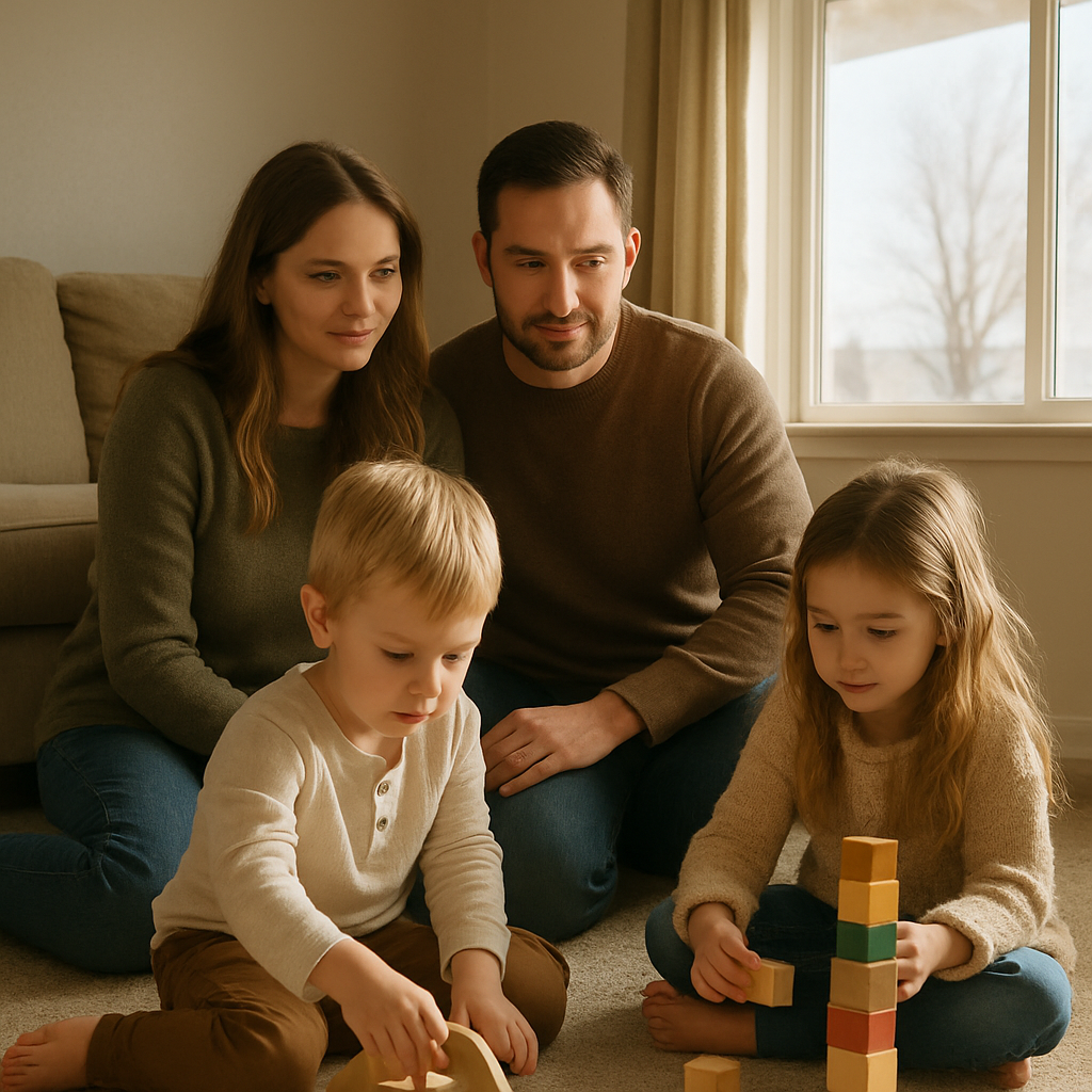 Parents protecting their children with life insurance