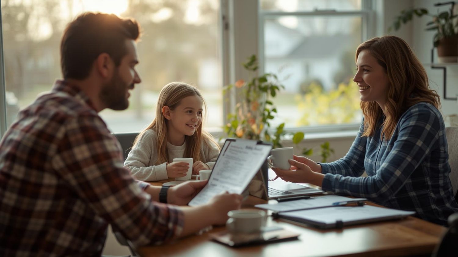 Licensed Eagle Cap Insurance advisor reviewing health coverage options with an Idaho Falls family