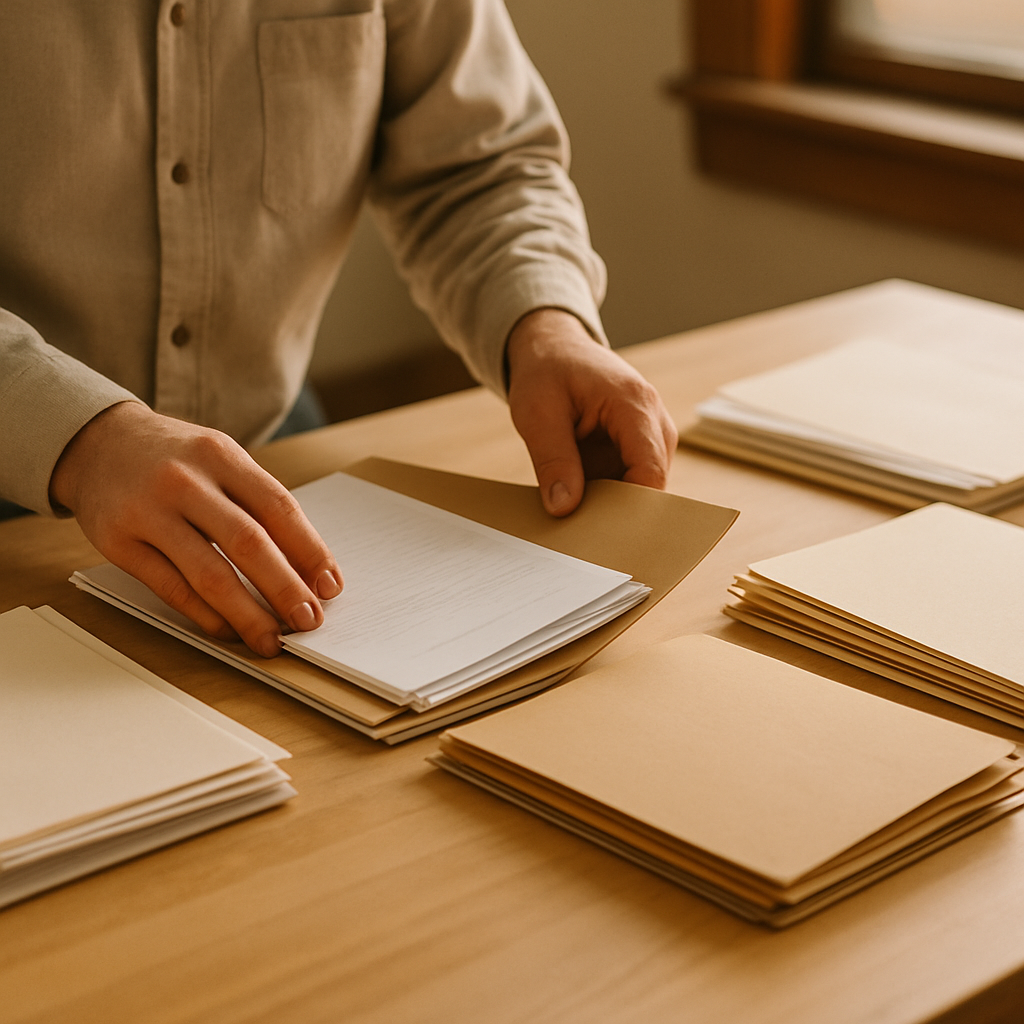 Sorting income and identity paperwork for health enrollment