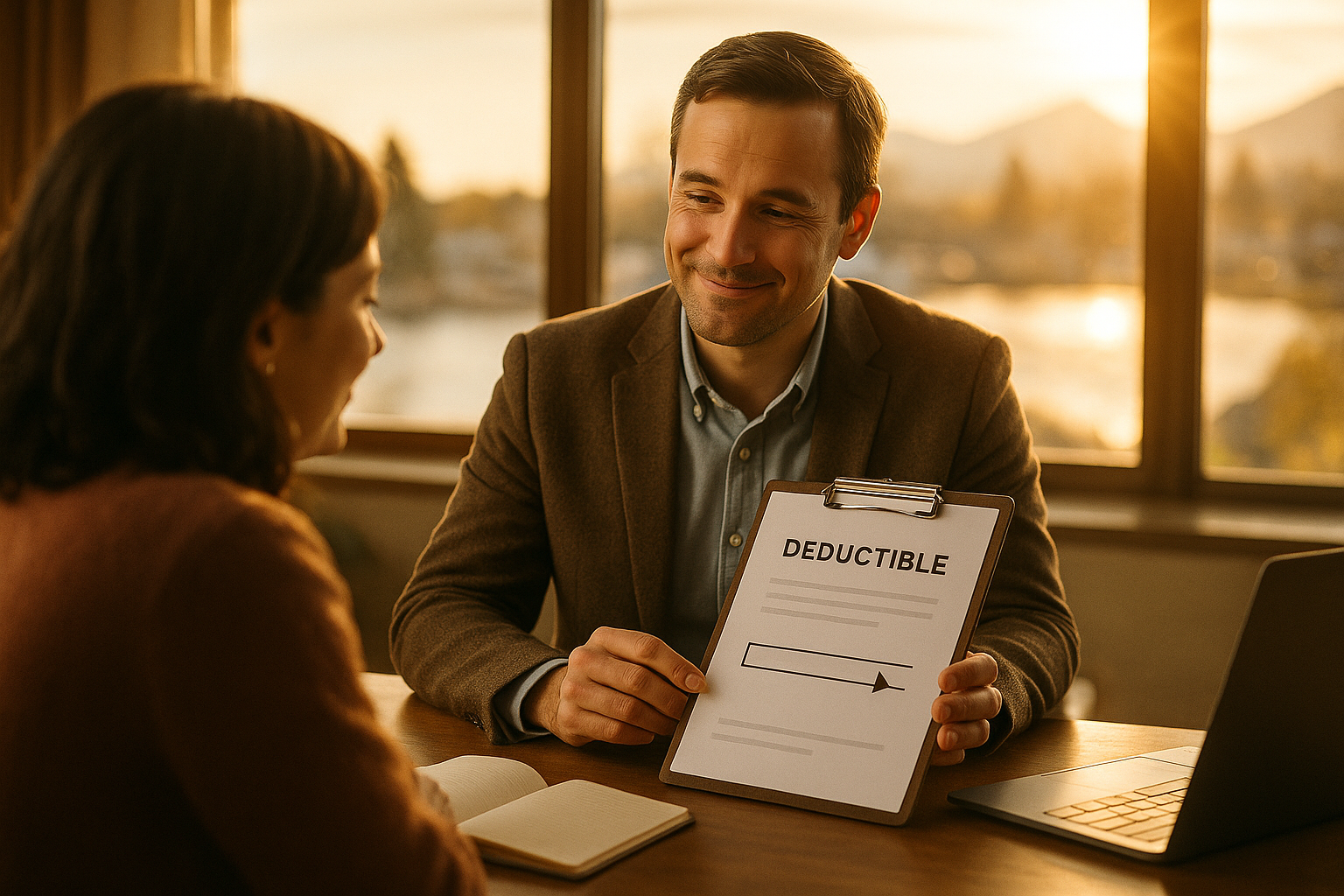 Advisor explaining deductibles to a client