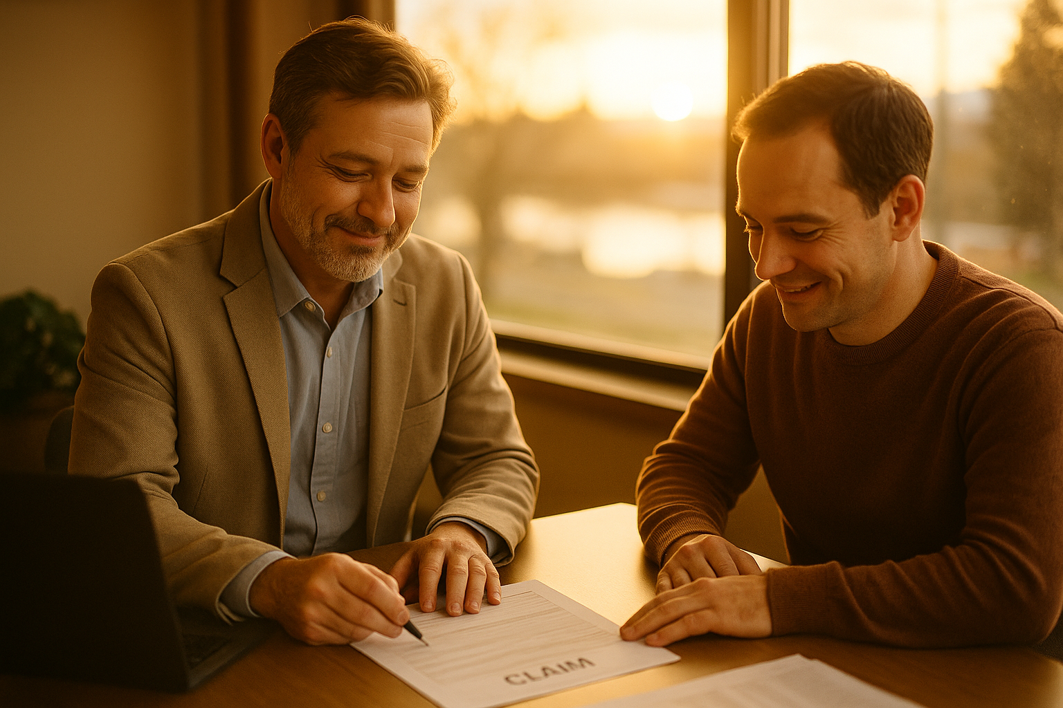 Advisor walking a client through filing a claim