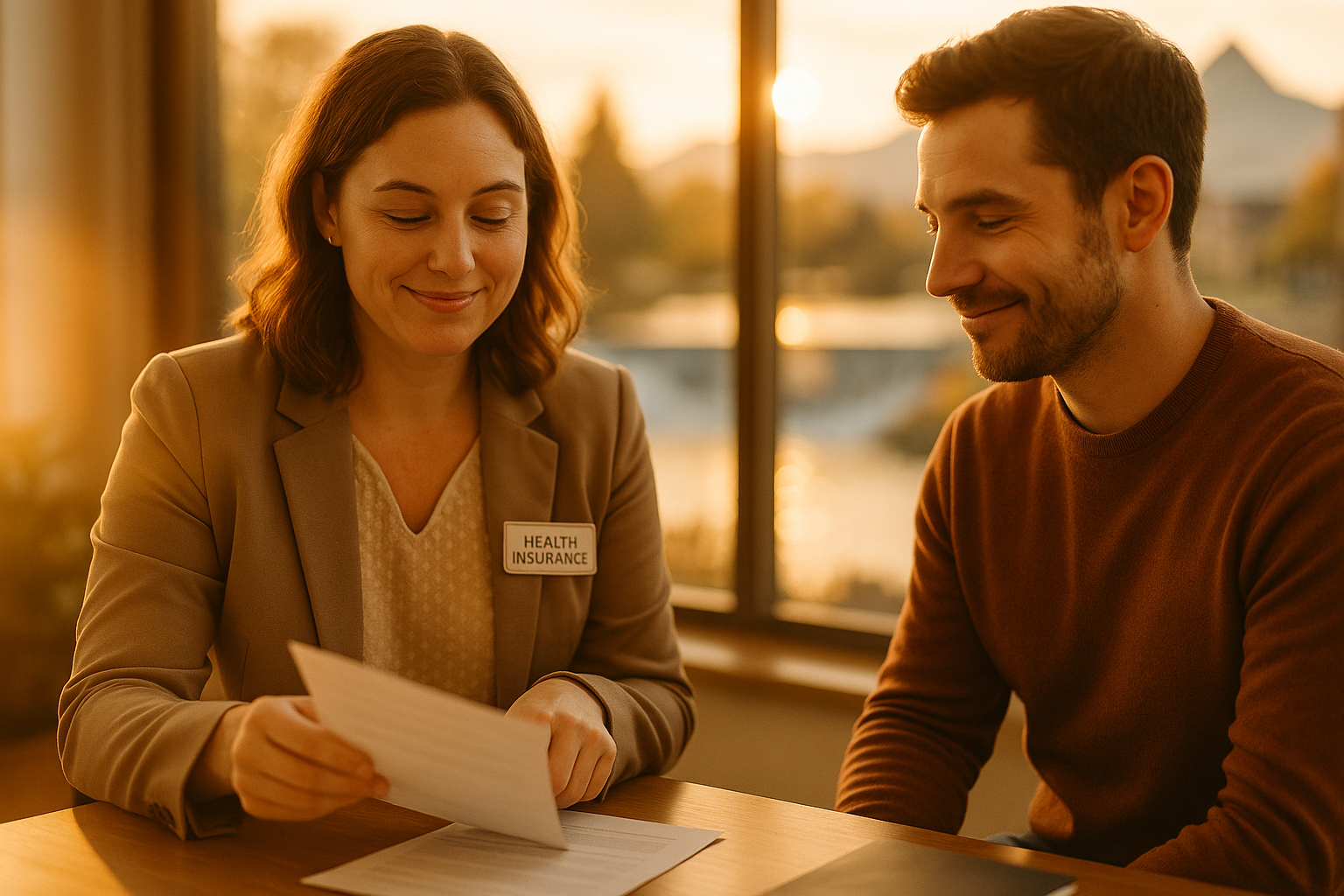 Advisor explaining health insurance basics to a client