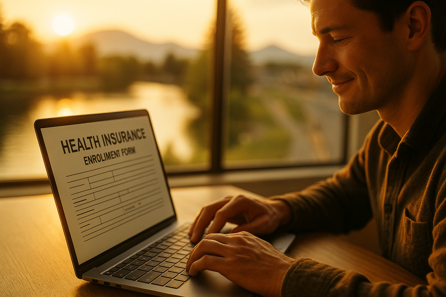 Completing a health insurance enrollment online