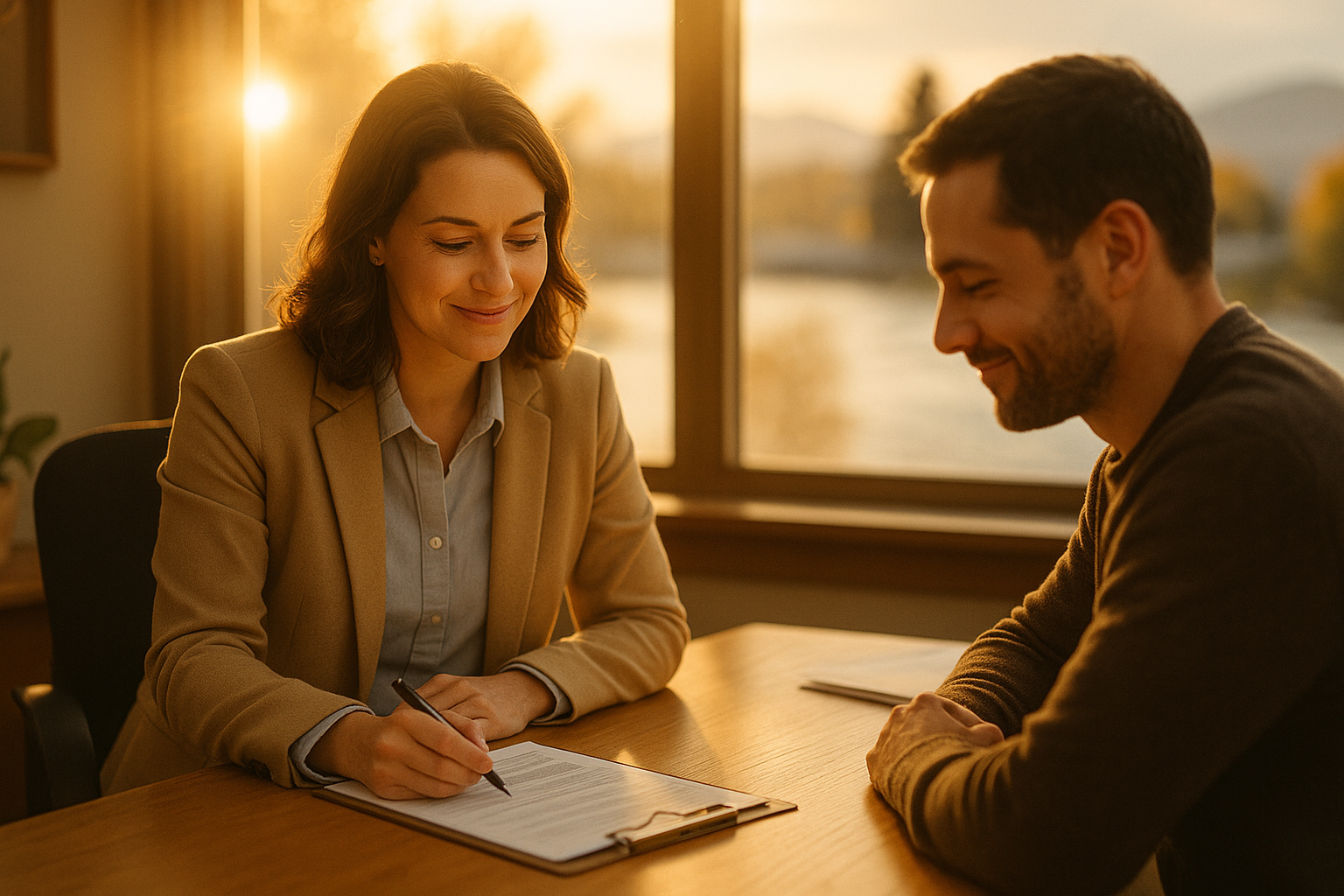 Advisor guiding a client through enrollment