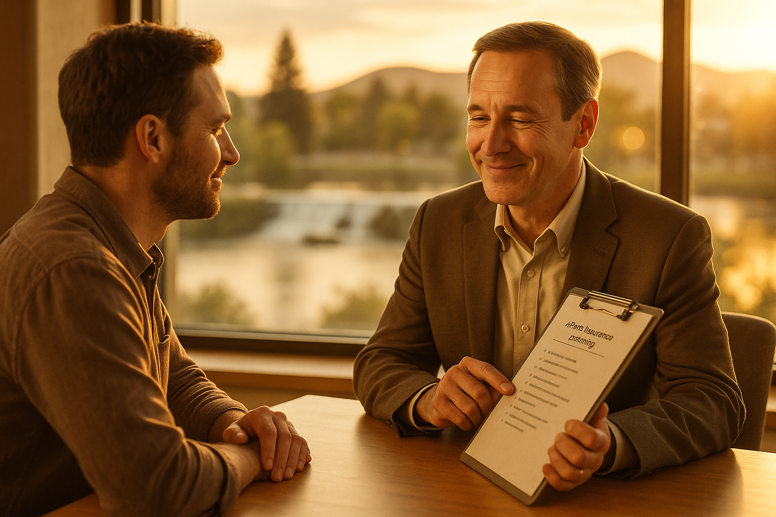 Advisor explaining premium factors to a client