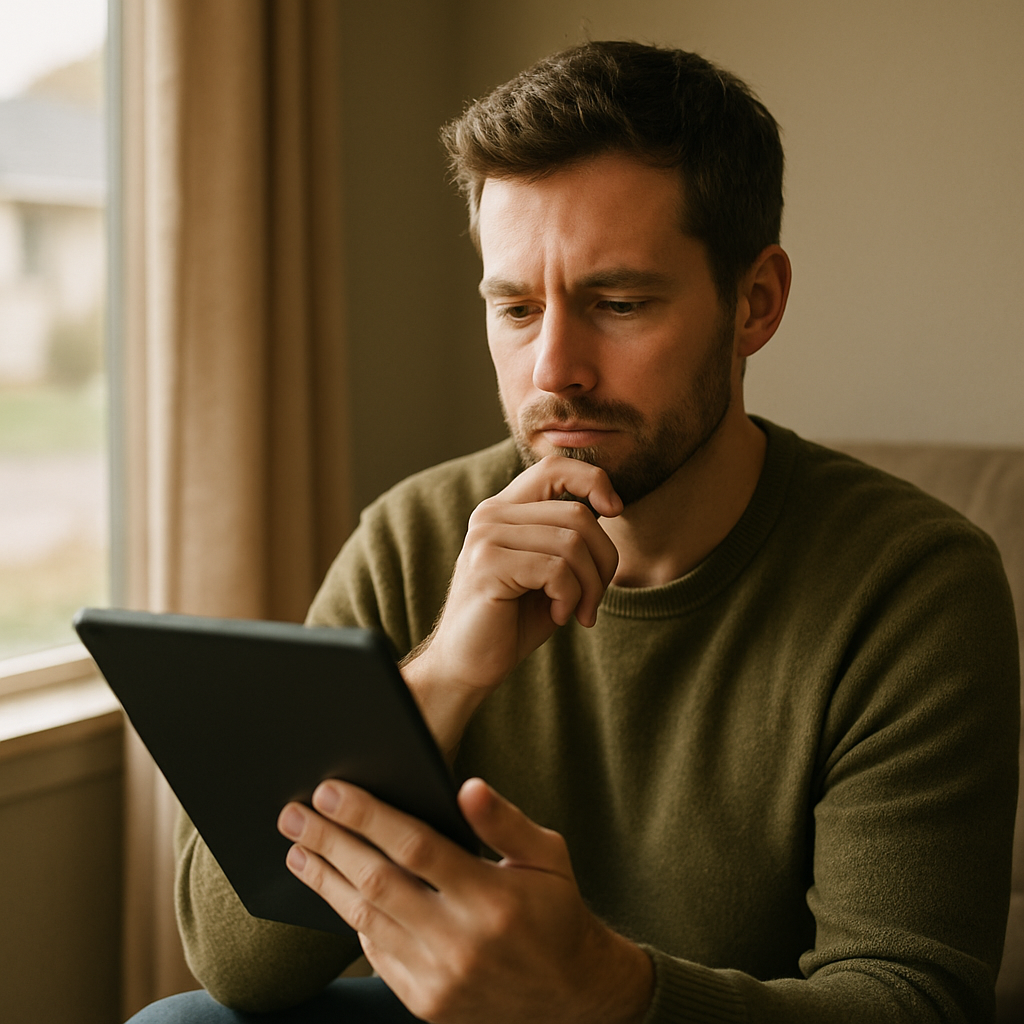 Idaho resident reading through health insurance information