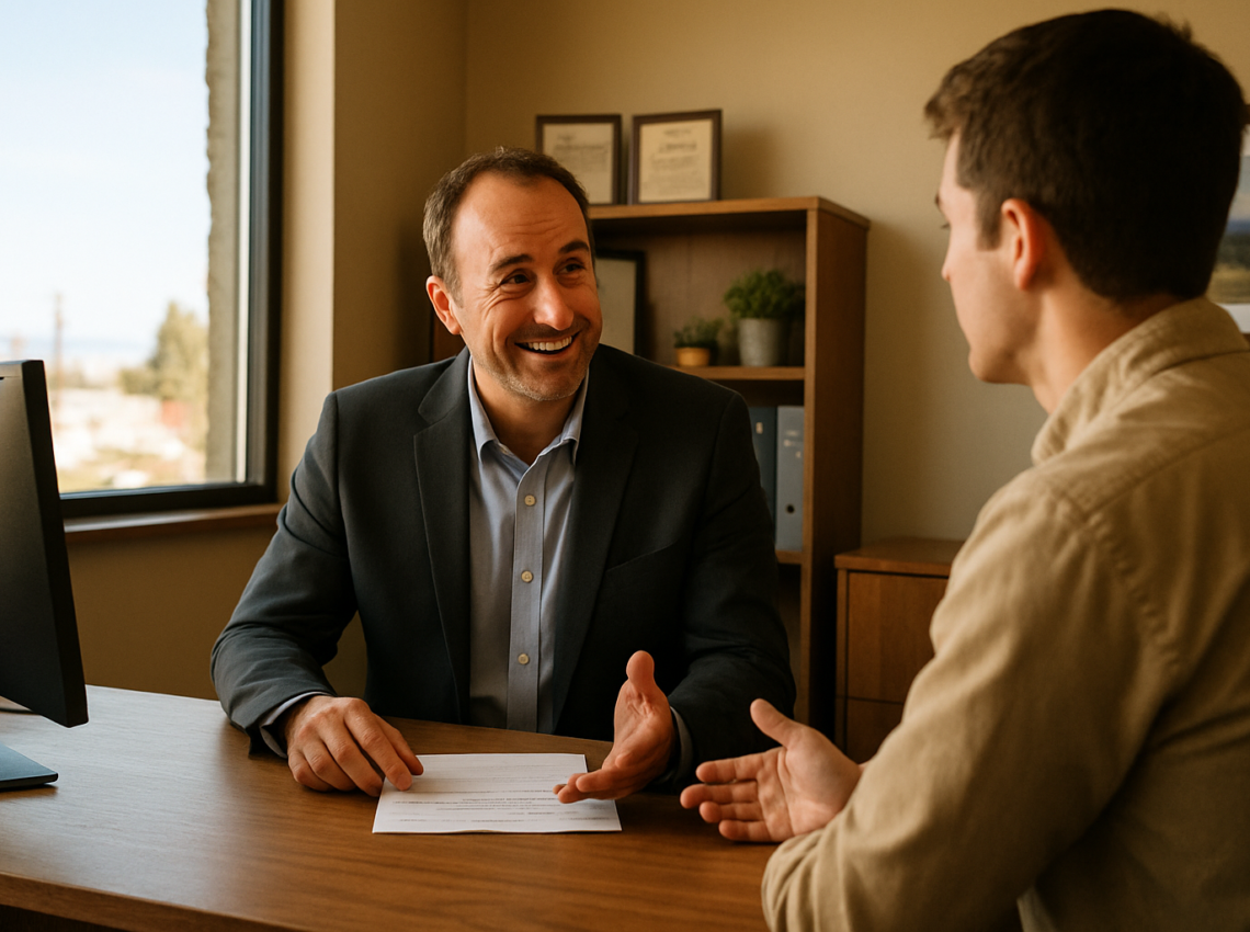 Eagle Cap agent answering an Idaho client's health insurance questions