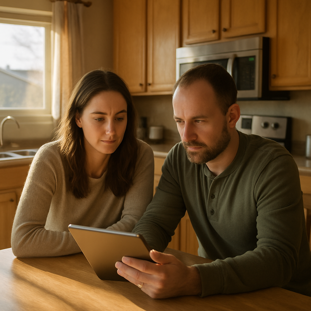 Idaho parents comparing family health plan options at home