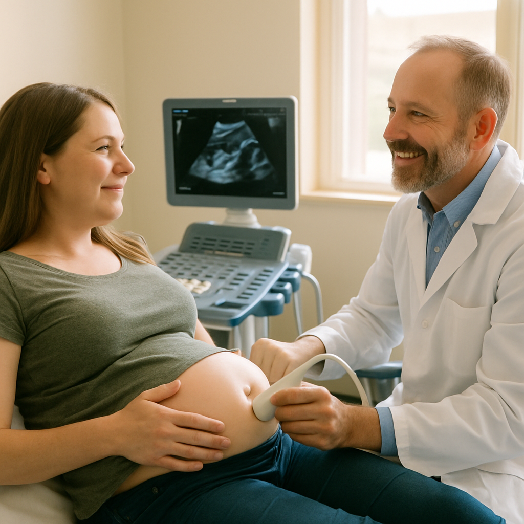 Expectant mother at a covered prenatal ultrasound in Idaho