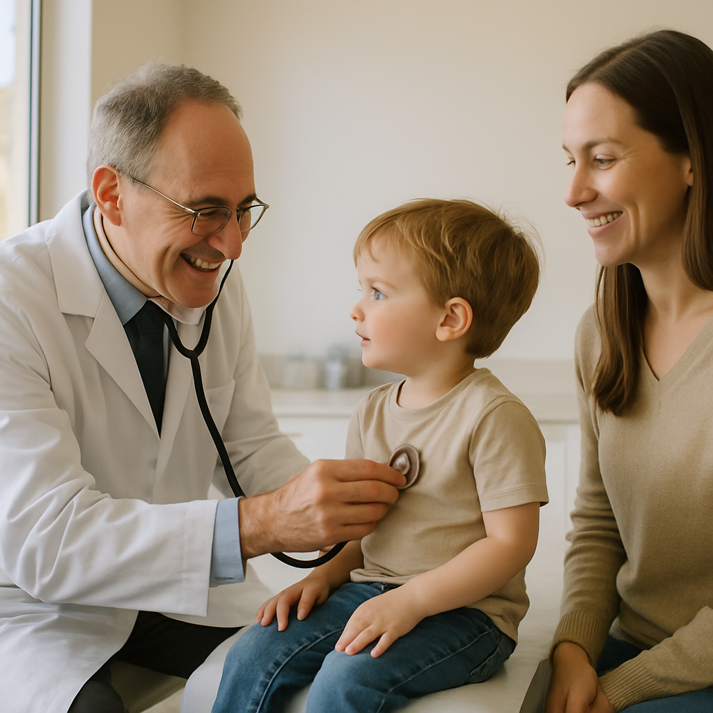 Child receiving a pediatric checkup covered by CHIP in Idaho