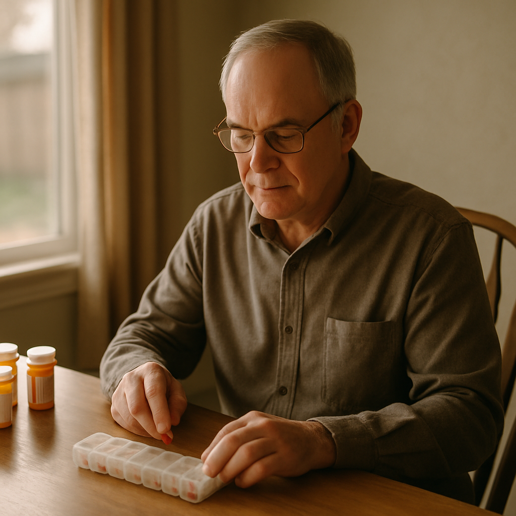 Managing daily medication for a chronic condition at home