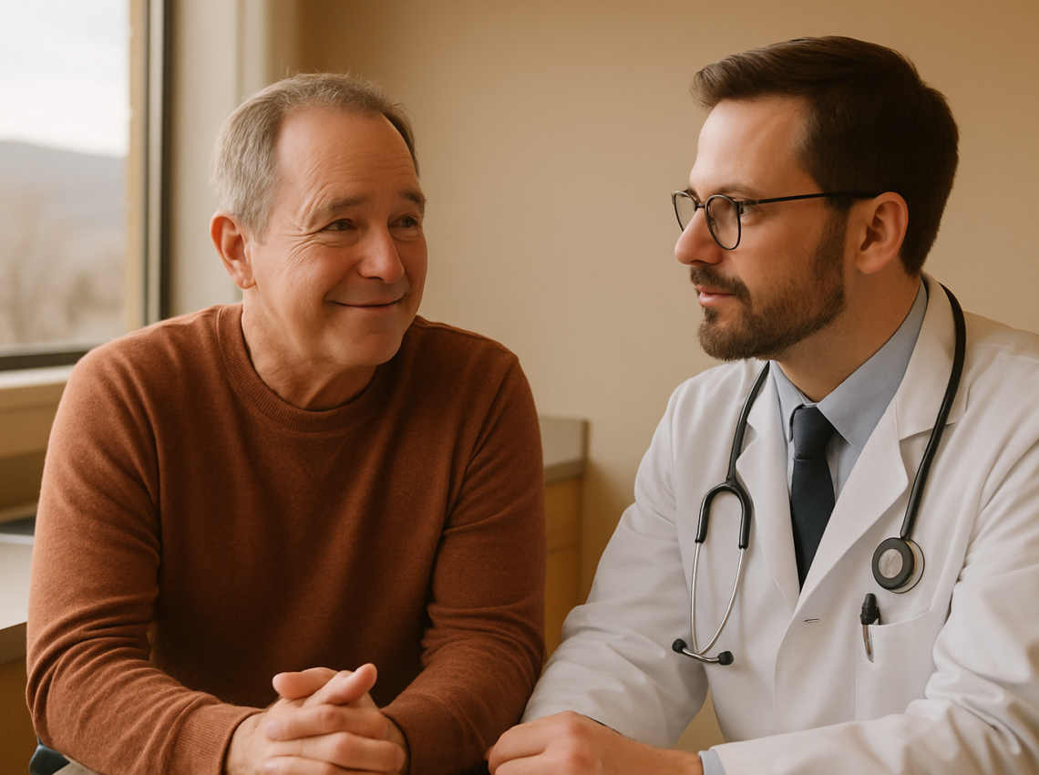 Person with a chronic condition reassured by their doctor in Idaho
