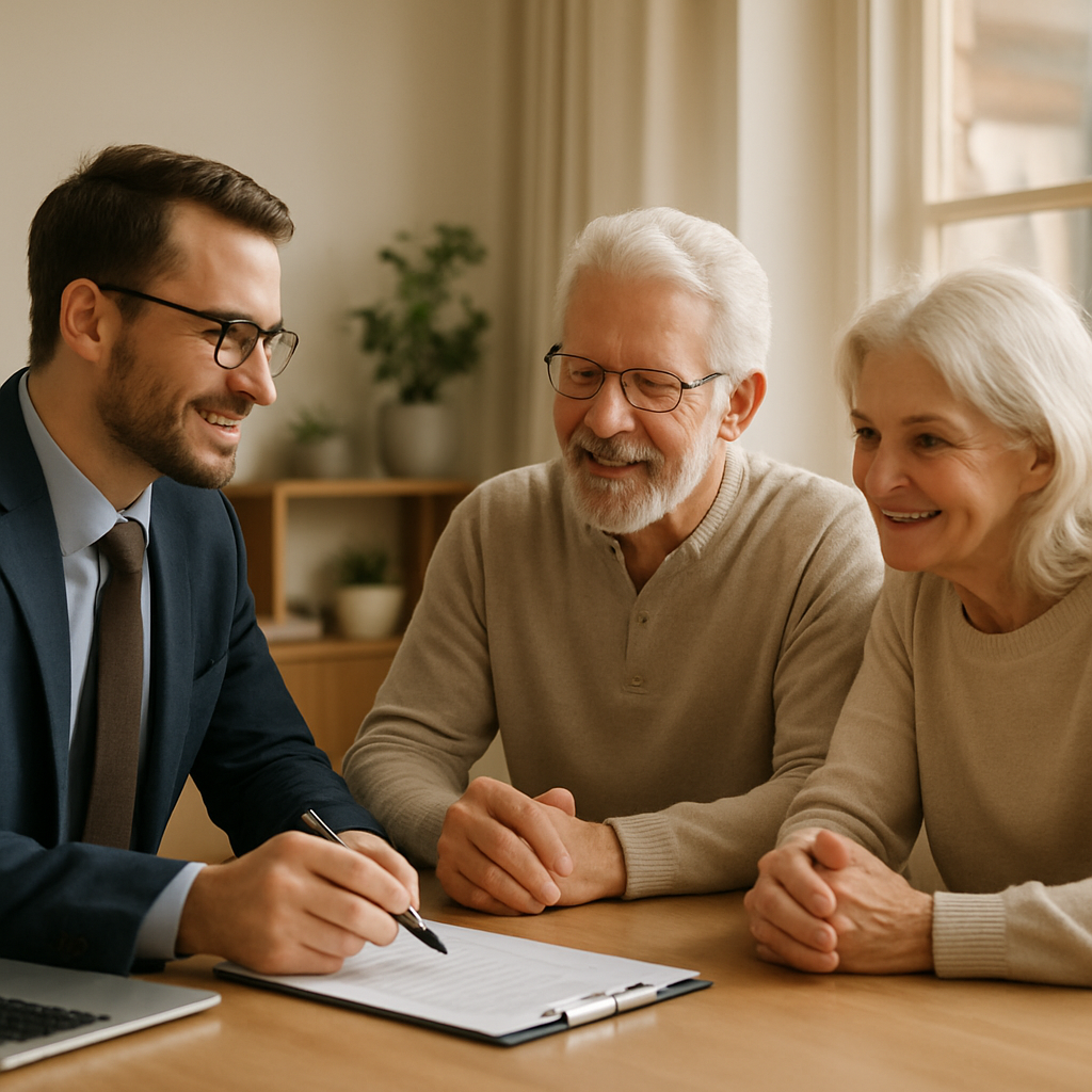 Advisor discussing estate planning with an older couple