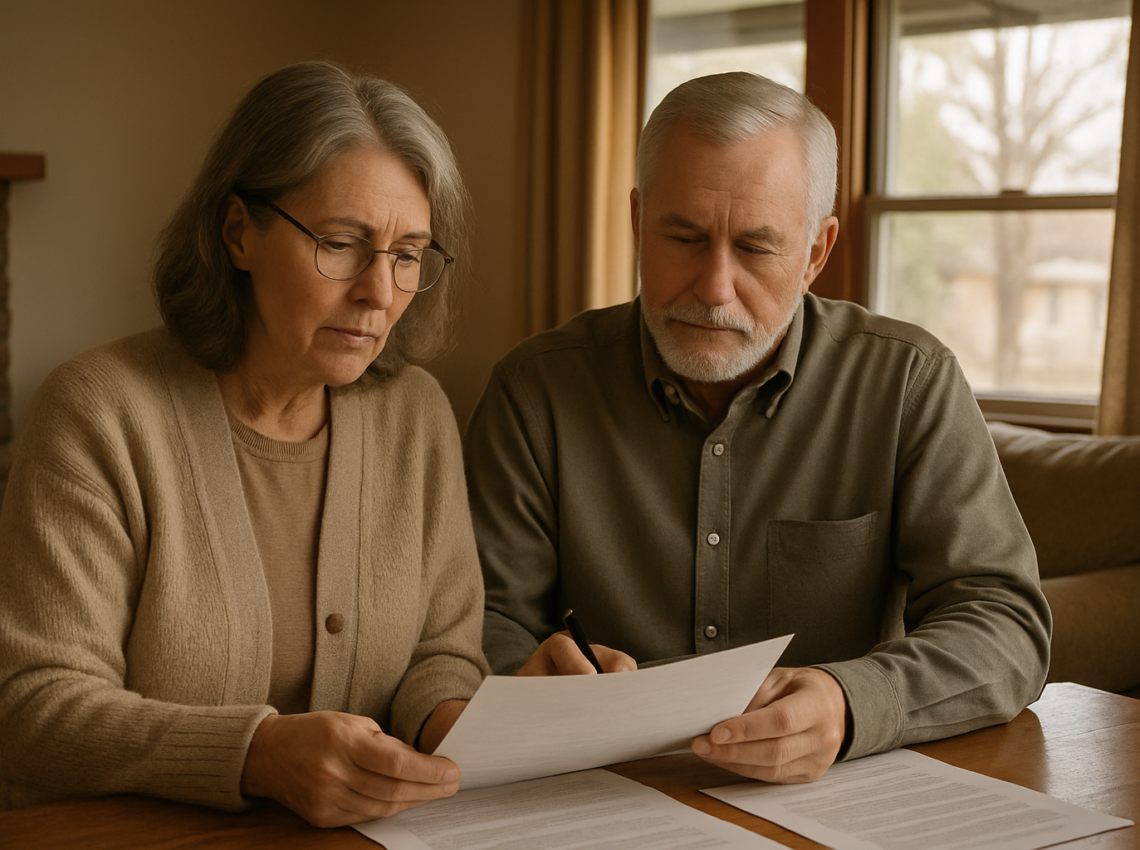 Older Idaho couple reviewing estate and legacy planning