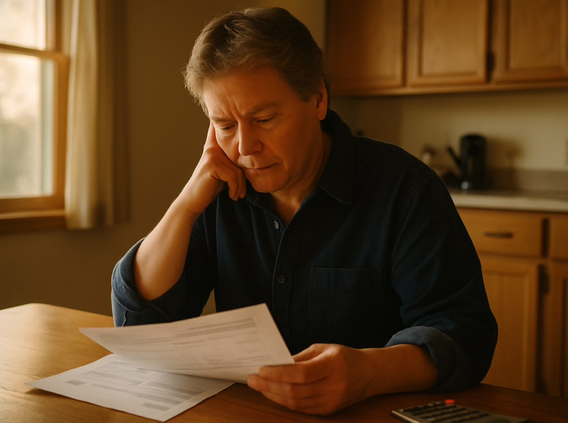Person reviewing life insurance paperwork at home in Idaho