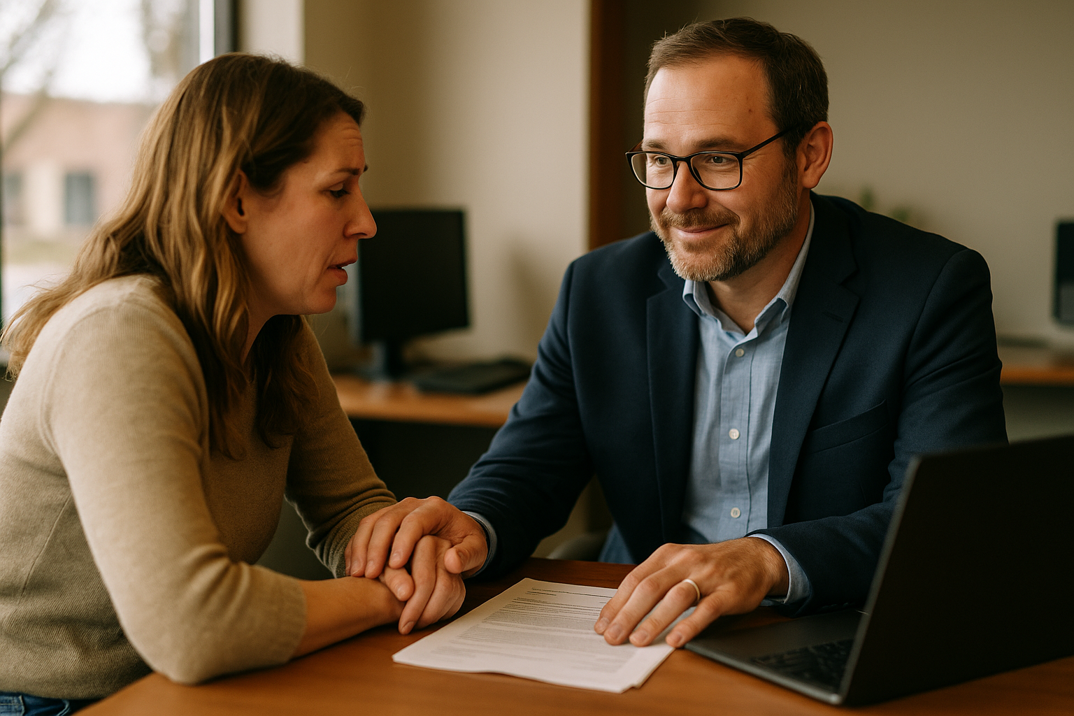 Agent helping a client through an insurance claim