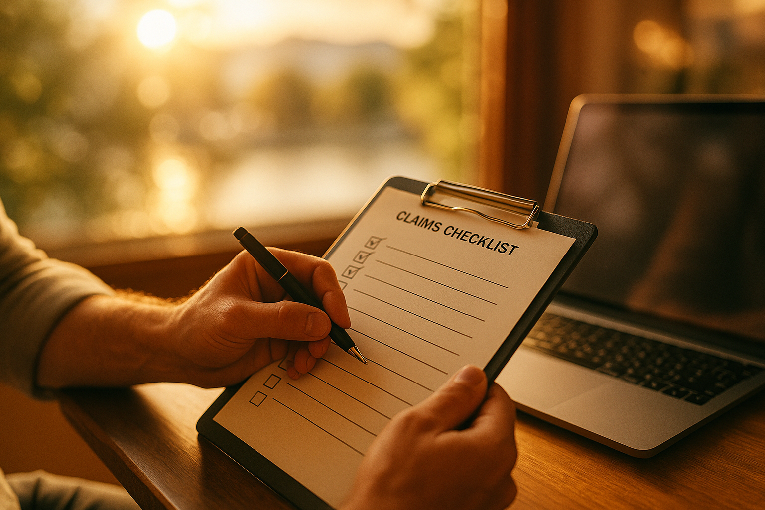 Marking progress on a claims checklist