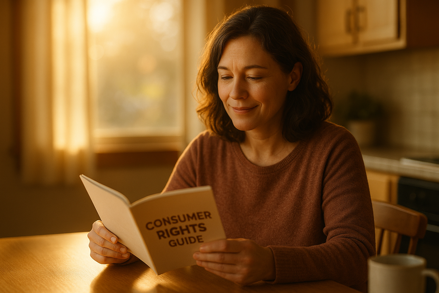 Person reading an insurance consumer rights guide