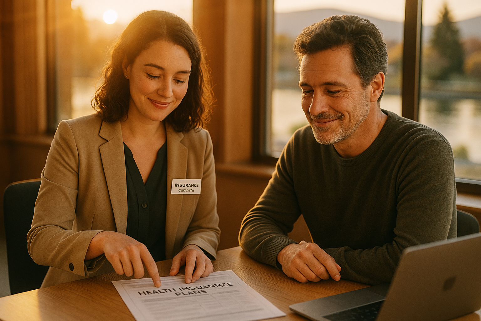Advisor helping a client compare health plans