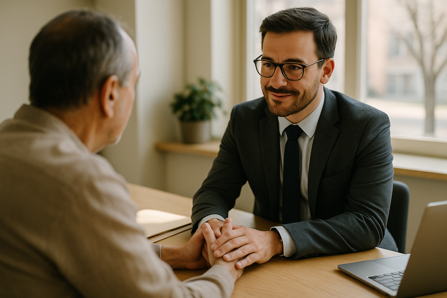 Agent reassuring a client about data privacy