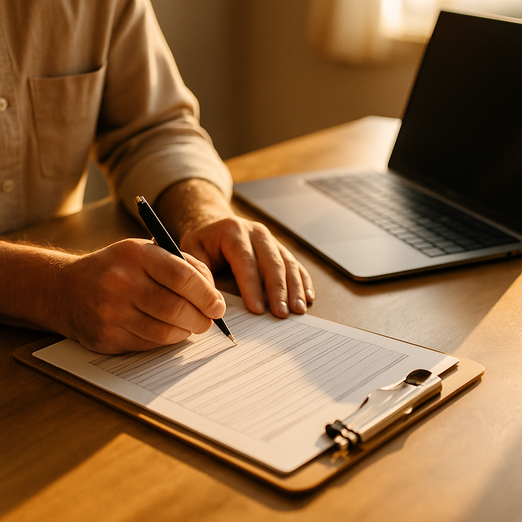Filling out a health insurance enrollment application in Idaho