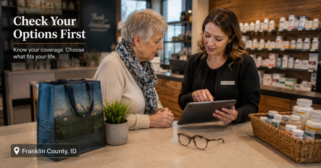 Franklin County Idaho resident reviewing Medicare prescription drug coverage before choosing Medicare health plan assistance